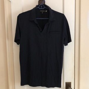 Banana Republic Luxury Touch Performance Navy Short Sleeve Polo, Size Large